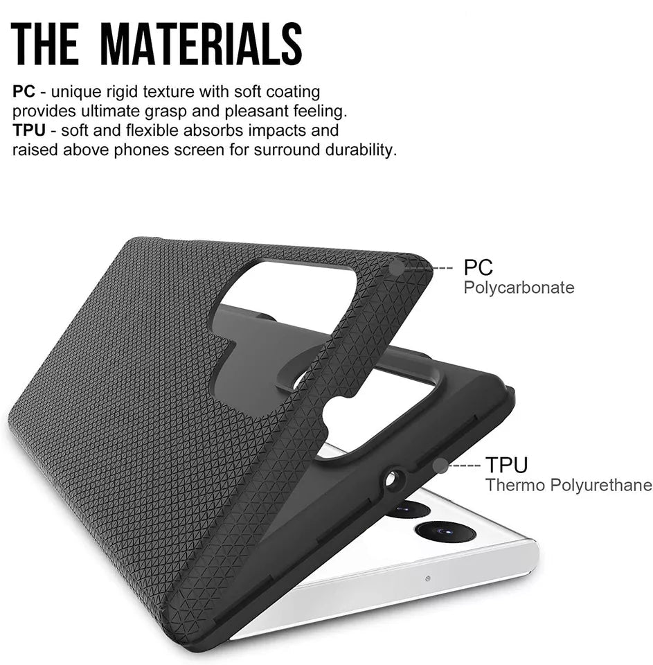 For Samsung Galaxy S22+ S22 Plus Shockproof Case Rugged Black Case