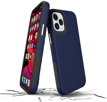 For iPhone 13 Pro Max Shockproof Rugged Blue Case + 2 Screen Protector